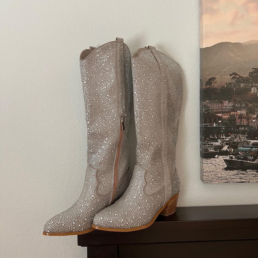 Rhinestone Boots Tall